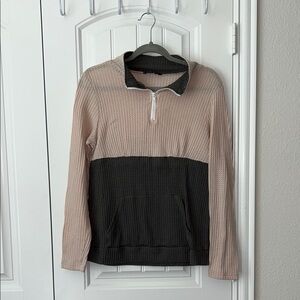 SHEIN Women's Two-Tone Sweater - Beige and Black